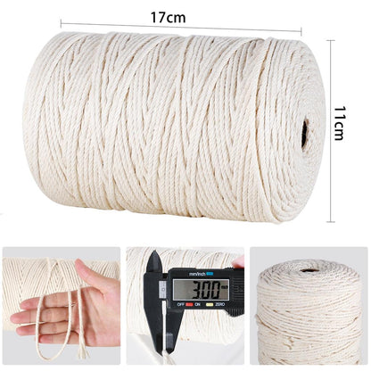 Macrame Cotton Cord 3mm x 260m for DIY Projects by HitMyNeed