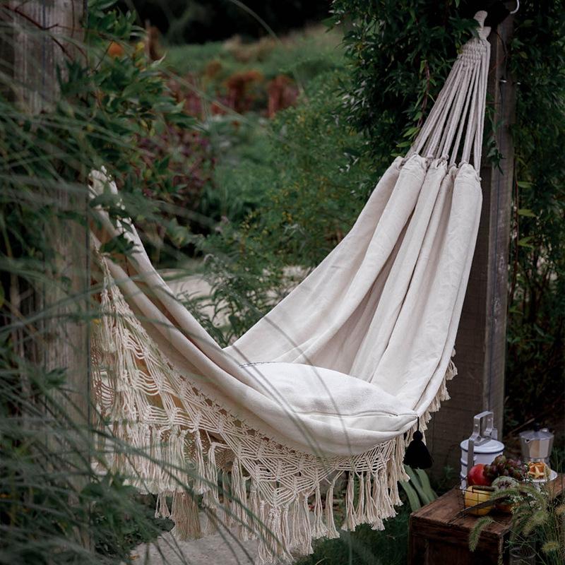 Macrame Hammock Outdoor Swing for Two by HitMyNeed