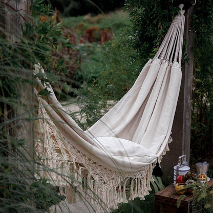 Macrame Hammock Outdoor Swing for Two by HitMyNeed