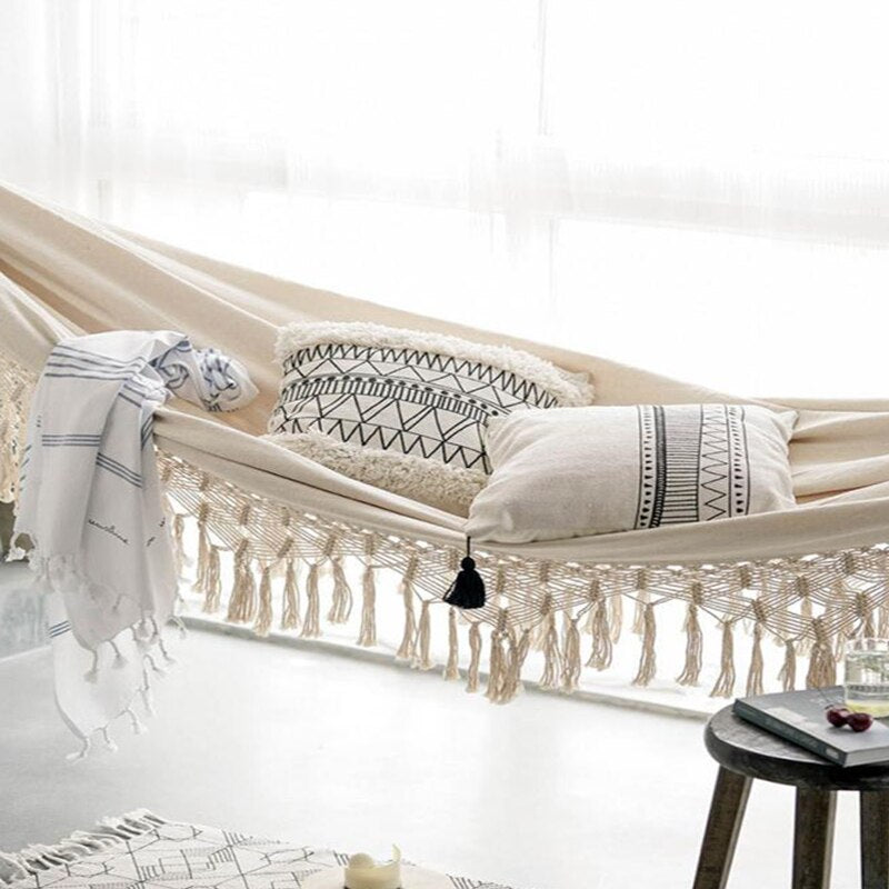 Macrame Hammock Outdoor Swing for Two by HitMyNeed