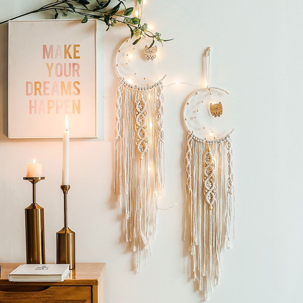 Macrame Moon Wall Hanging Dreamcatcher Decor by HitMyNeed