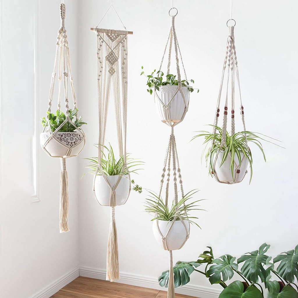 Macrame Plant Hanger Set of 4 for 7" Pots by HitMyNeed