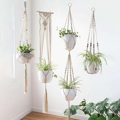 Macrame Plant Hanger Set of 4 for 7" Pots by HitMyNeed
