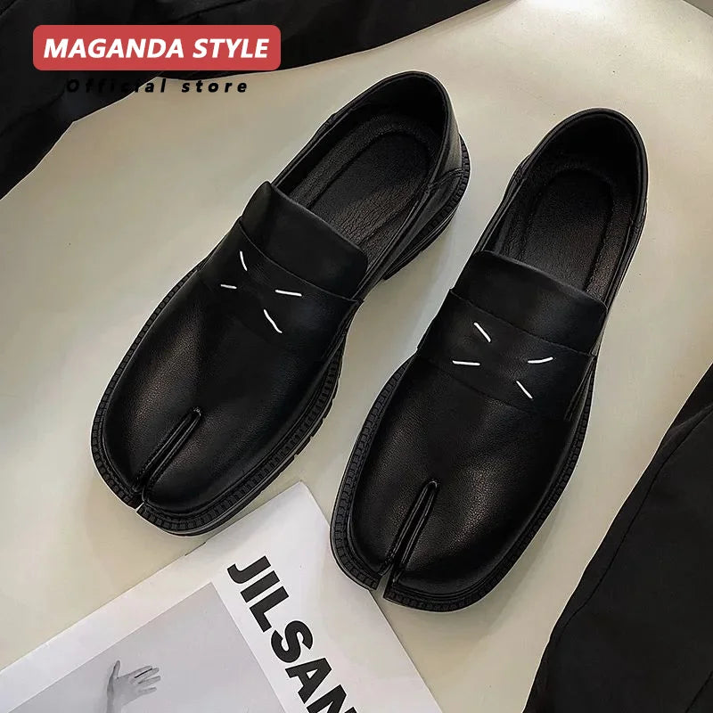 Maganda Tabi Split Toe Leather Loafers Unisex by HitMyNeed