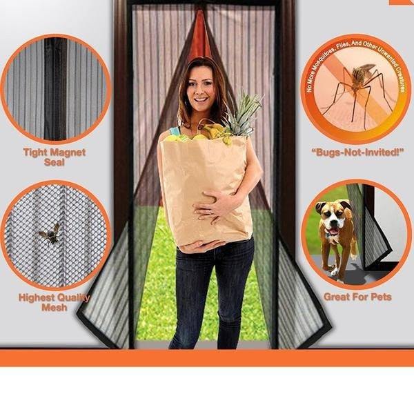 Magic Mesh Magnetic Screen Door - Black, 2050 x 1005mm by HitMyNeed