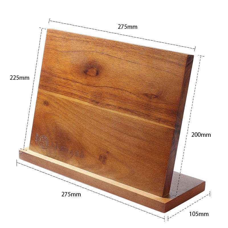Magnetic Acacia Wood Knife Stand and Utensil Holder by HitMyNeed