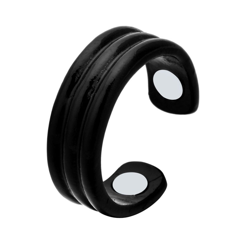 Magnetic Acupressure Anti-Snoring Ring Sleep Aid black01 by HitMyNeed