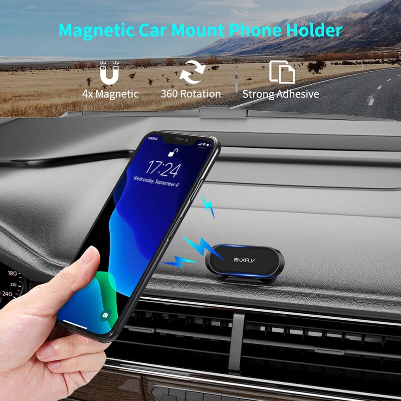 Magnetic Adhesive Car Phone Mount, 360° Rotation by HitMyNeed