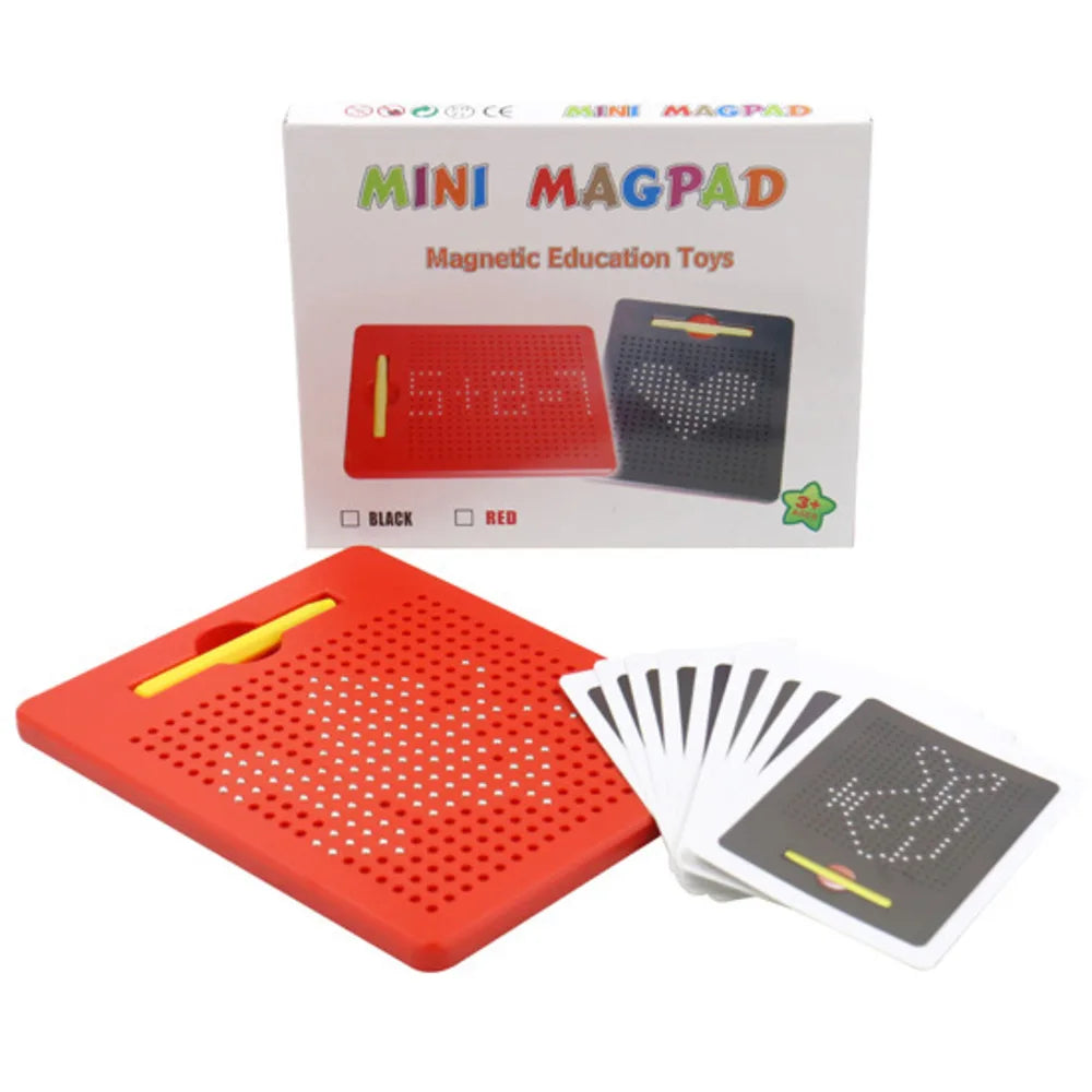 Magnetic Ball Drawing Board with Pen for Kids & Adults red-with-box-card by HitMyNeed
