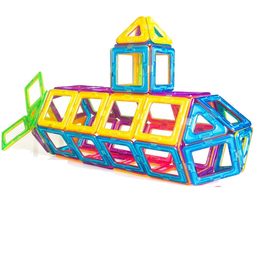 Magnetic Blocks Construction Set for Kids (56 pcs) by HitMyNeed