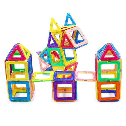 Magnetic Blocks Construction Set for Kids (56 pcs) by HitMyNeed