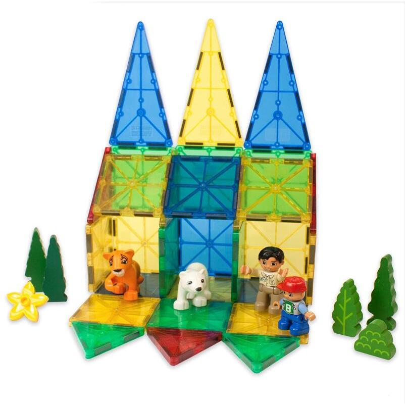Magnetic Building Tiles Set for Kids, 32 Pieces by HitMyNeed