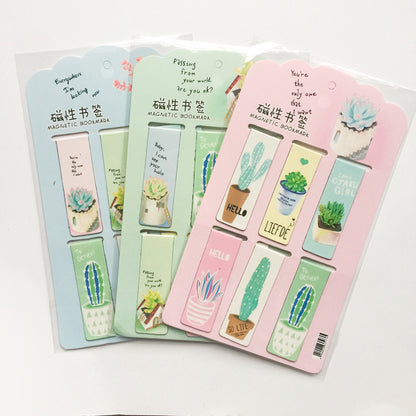 Magnetic Cactus Bookmarks Set of 6 by HitMyNeed