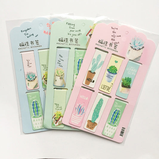 Magnetic Cactus Bookmarks Set of 6 by HitMyNeed
