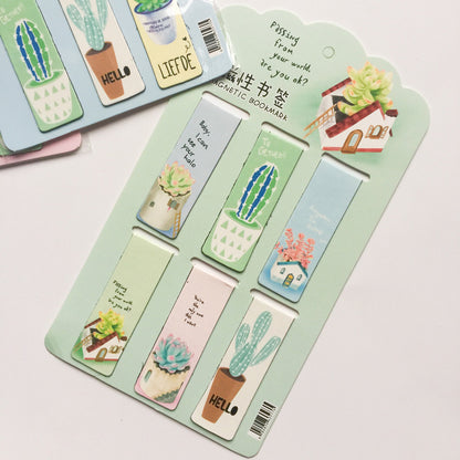 Magnetic Cactus Bookmarks Set of 6 by HitMyNeed