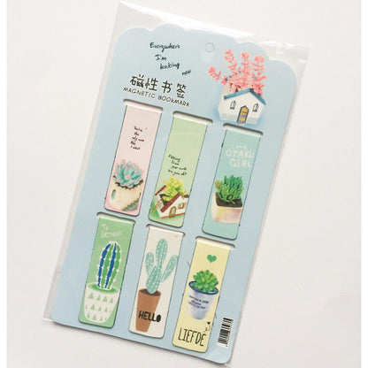 Magnetic Cactus Bookmarks Set of 6 by HitMyNeed