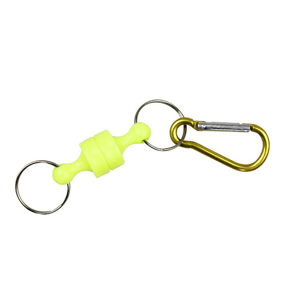 Magnetic Carabiner Clip for Outdoor and Fishing Gear yellow by HitMyNeed