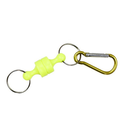Magnetic Carabiner Clip for Outdoor and Fishing Gear yellow by HitMyNeed