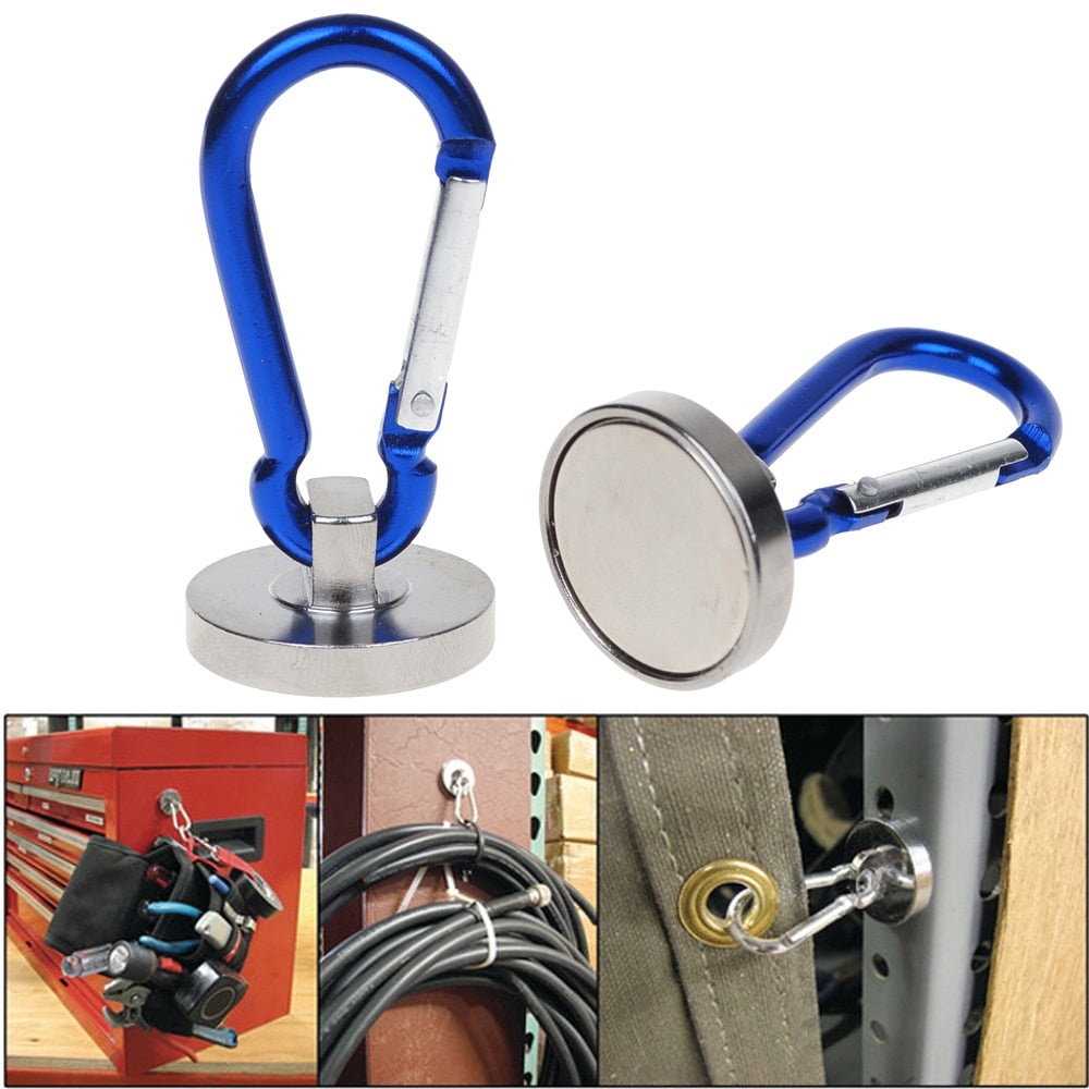 Magnetic Carabiner Hooks with Base (Set of 2) by HitMyNeed