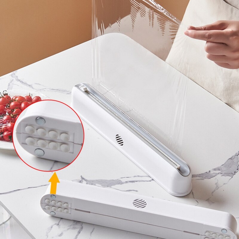 Magnetic Cling Film Holder with Built‑In Cutter by HitMyNeed
