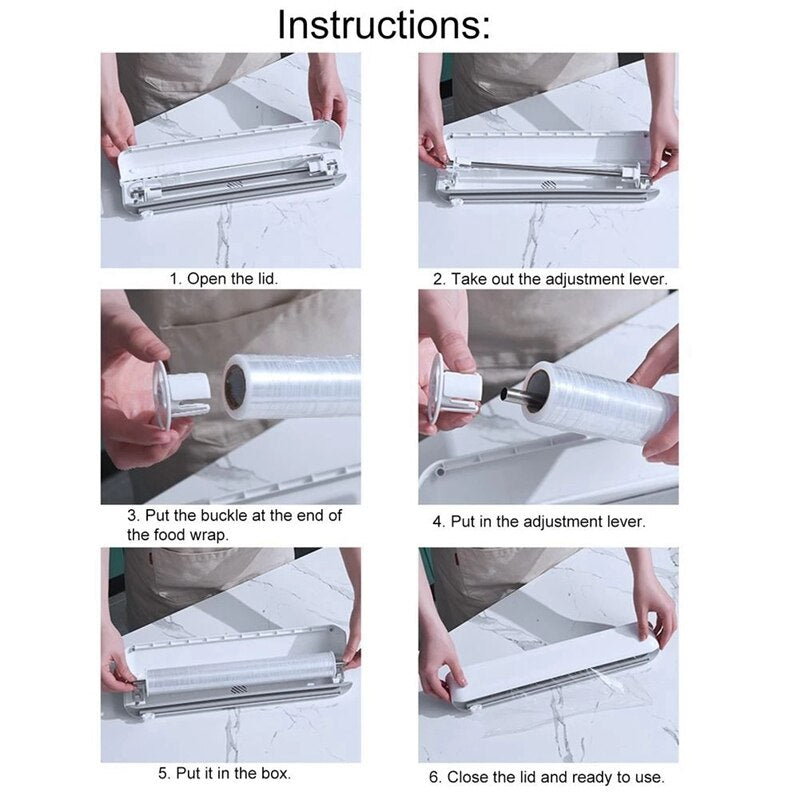 Magnetic Cling Film Holder with Built‑In Cutter by HitMyNeed