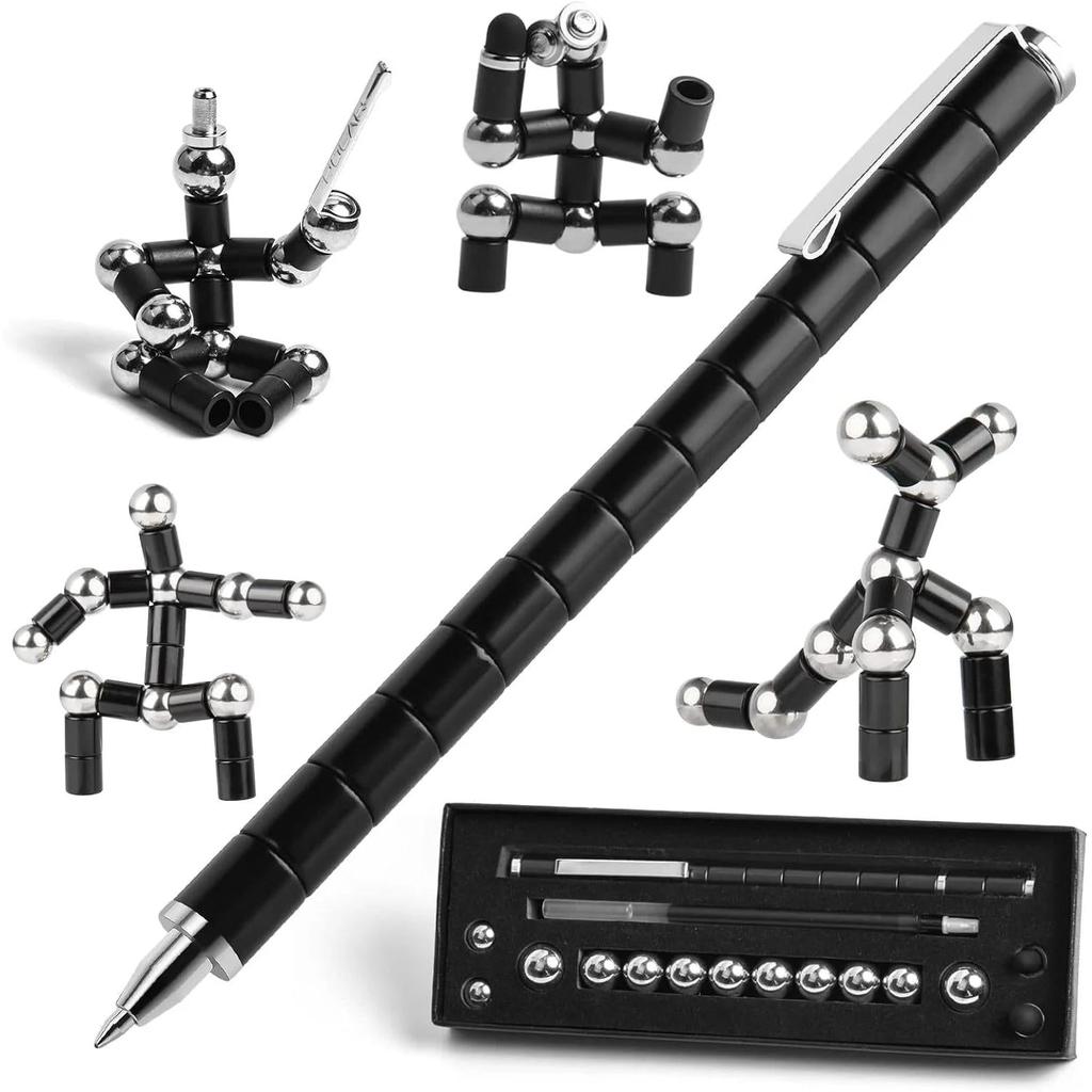 Magnetic Fidget Pen with Stylus for Stress Relief black by HitMyNeed