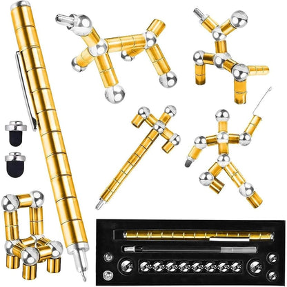 Magnetic Fidget Pen with Stylus for Stress Relief golden by HitMyNeed