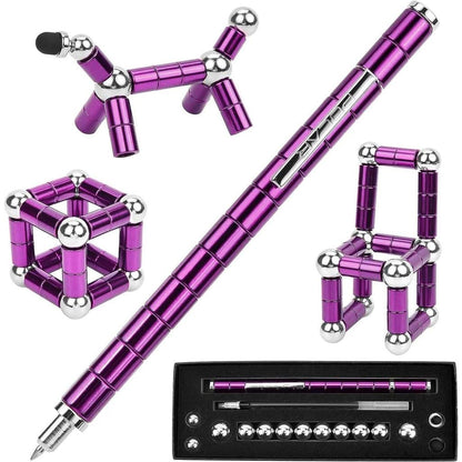 Magnetic Fidget Pen with Stylus for Stress Relief purple by HitMyNeed