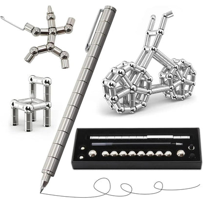 Magnetic Fidget Pen with Stylus for Stress Relief silver by HitMyNeed