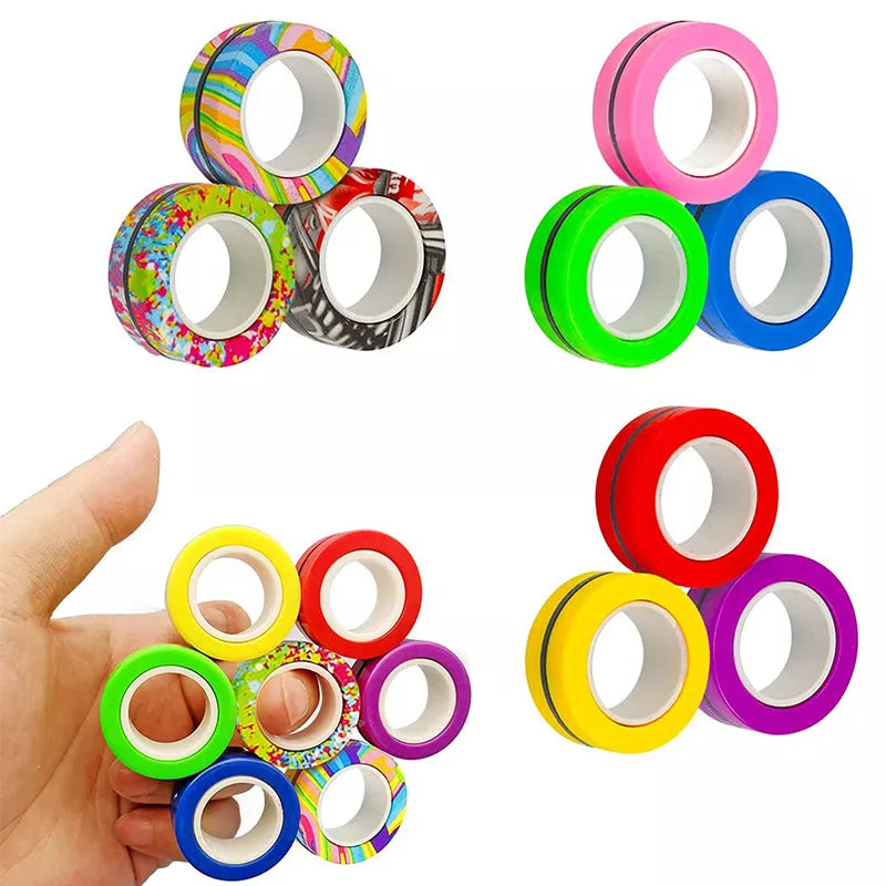 Magnetic Fidget Rings Set of 3 for Stress Relief by HitMyNeed