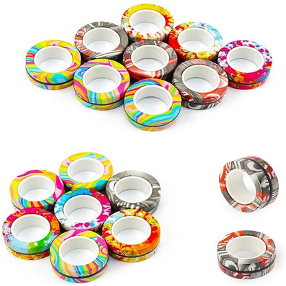 Magnetic Fidget Rings Set of 3 for Stress Relief by HitMyNeed