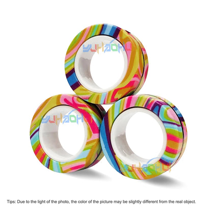 Magnetic Fidget Rings Set of 3 for Stress Relief no-1729 by HitMyNeed