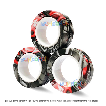 Magnetic Fidget Rings Set of 3 for Stress Relief no-1730 by HitMyNeed
