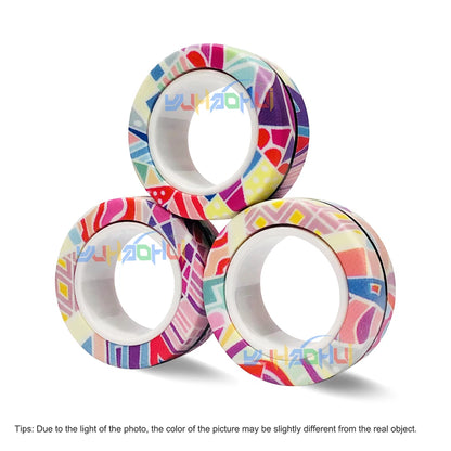 Magnetic Fidget Rings Set of 3 for Stress Relief no-1731 by HitMyNeed