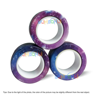 Magnetic Fidget Rings Set of 3 for Stress Relief no-1737 by HitMyNeed
