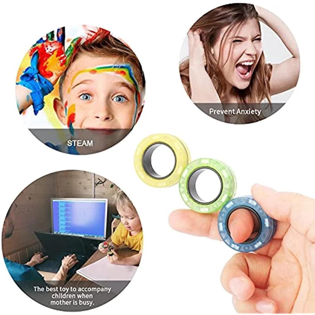 Magnetic Fidget Spinner Rings Set (3 Pack) by HitMyNeed