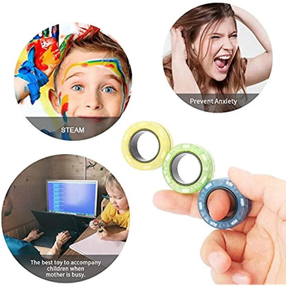 Magnetic Fidget Spinner Rings Set (3 Pack) by HitMyNeed