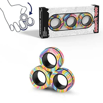 Magnetic Fidget Spinner Rings Set (3 Pack) multicolor by HitMyNeed