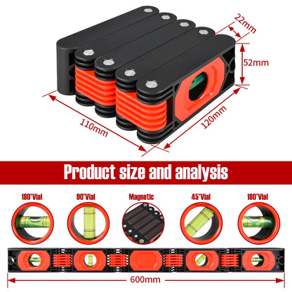 Magnetic Foldable Level Ruler with Protractor by HitMyNeed