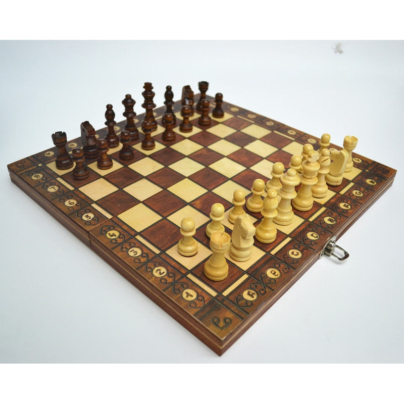 Magnetic Foldable Wooden Chess & Backgammon Set by HitMyNeed