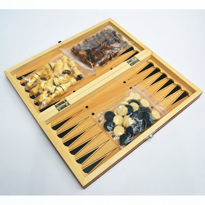 Magnetic Foldable Wooden Chess & Backgammon Set by HitMyNeed