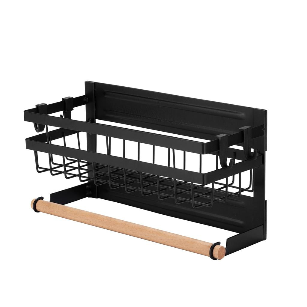 Magnetic Fridge Shelf with Hooks and Towel Holder by HitMyNeed