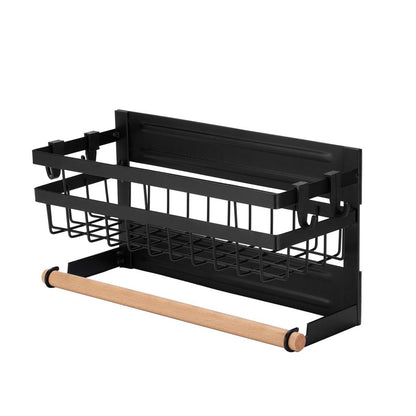 Magnetic Fridge Shelf with Hooks and Towel Holder by HitMyNeed