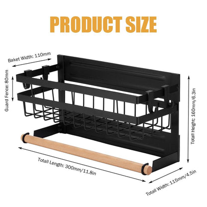 Magnetic Fridge Shelf with Hooks and Towel Holder by HitMyNeed