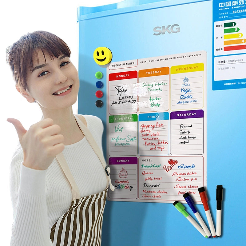 Magnetic Fridge Whiteboard Weekly Planner 30x40cm by HitMyNeed
