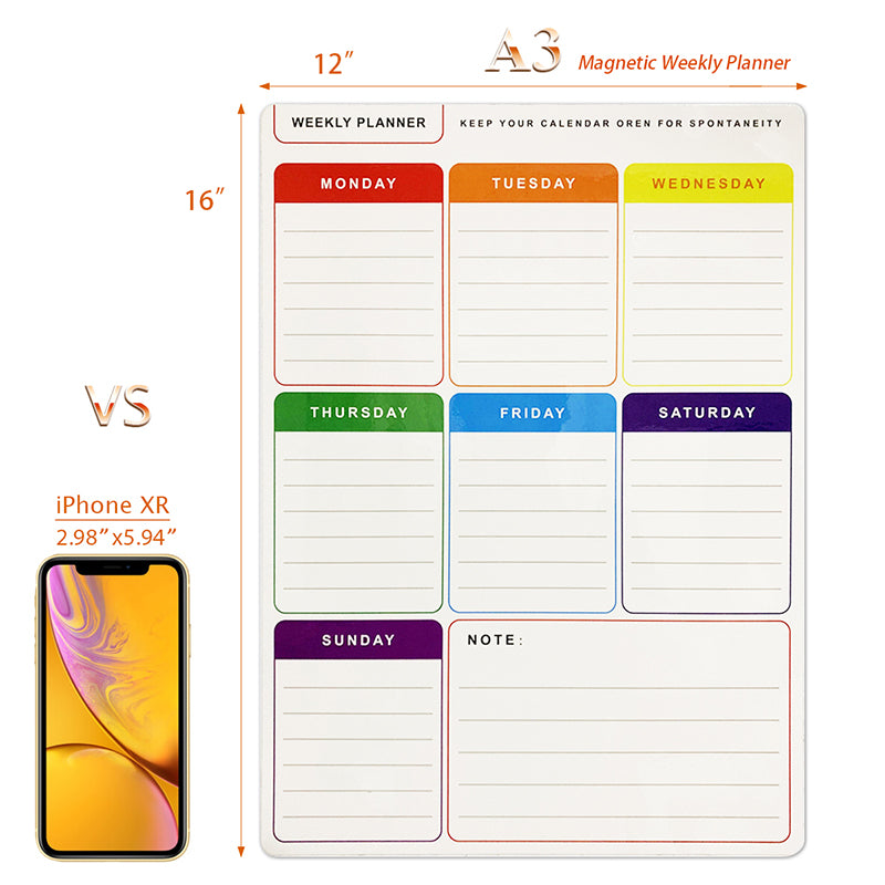 Magnetic Fridge Whiteboard Weekly Planner 30x40cm by HitMyNeed