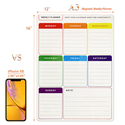 Magnetic Fridge Whiteboard Weekly Planner 30x40cm by HitMyNeed