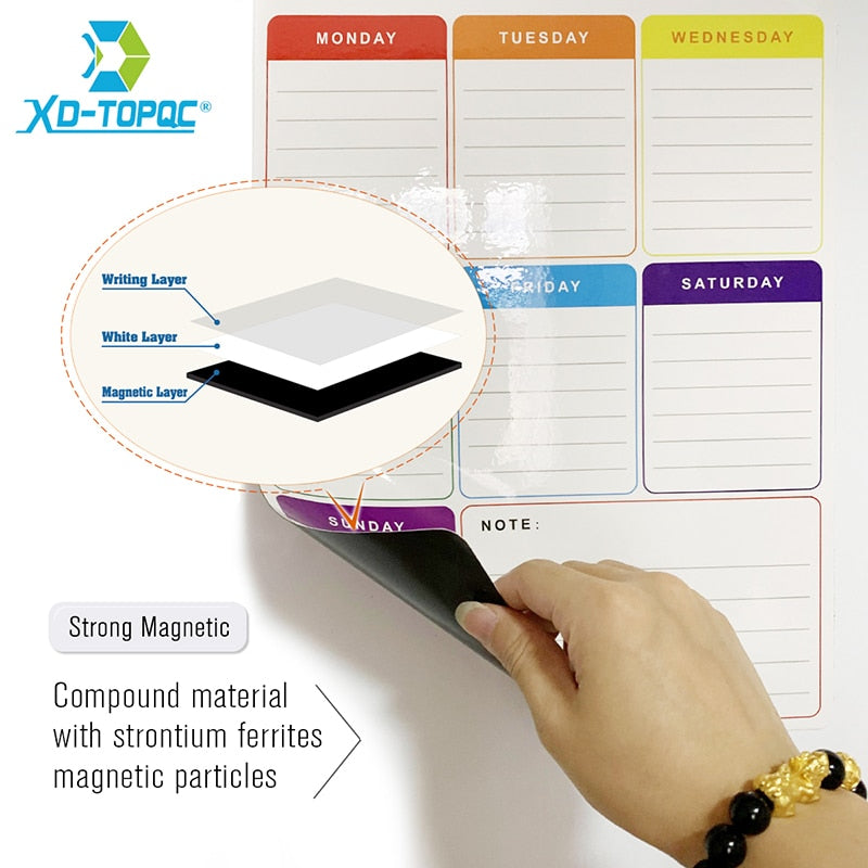 Magnetic Fridge Whiteboard Weekly Planner 30x40cm by HitMyNeed