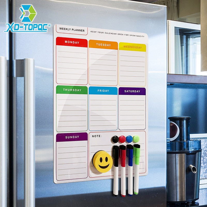 Magnetic Fridge Whiteboard Weekly Planner 30x40cm by HitMyNeed