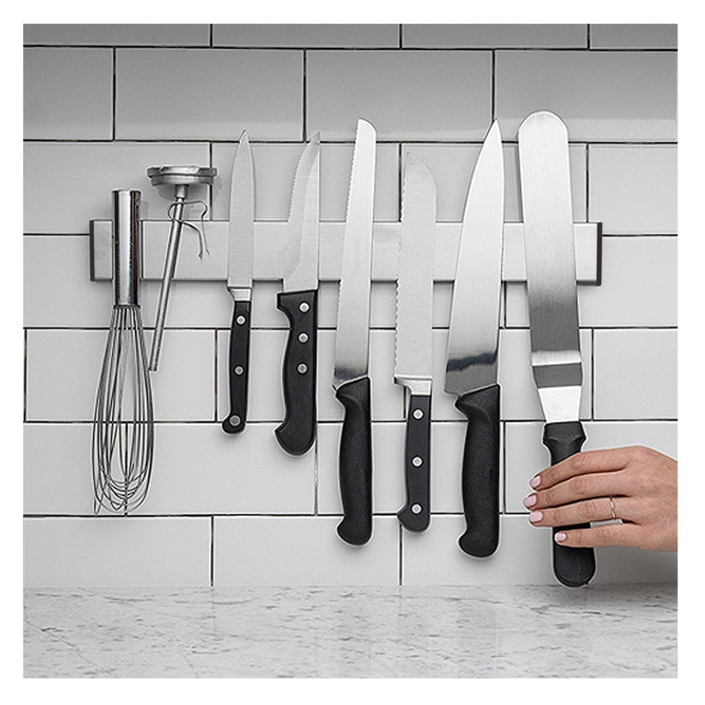 Magnetic Knife Rack Stainless Steel Utensil Holder by HitMyNeed